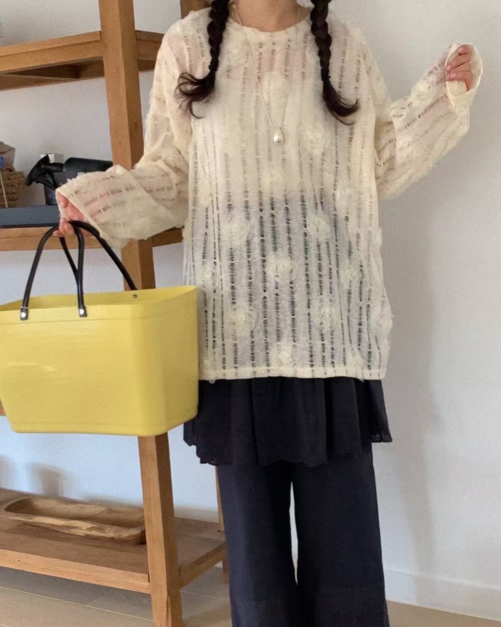 AZIT韓國直郵㊣女士新品真品時尚25春夏熱賣職業休閑長袖T恤AZIT長袖T恤
