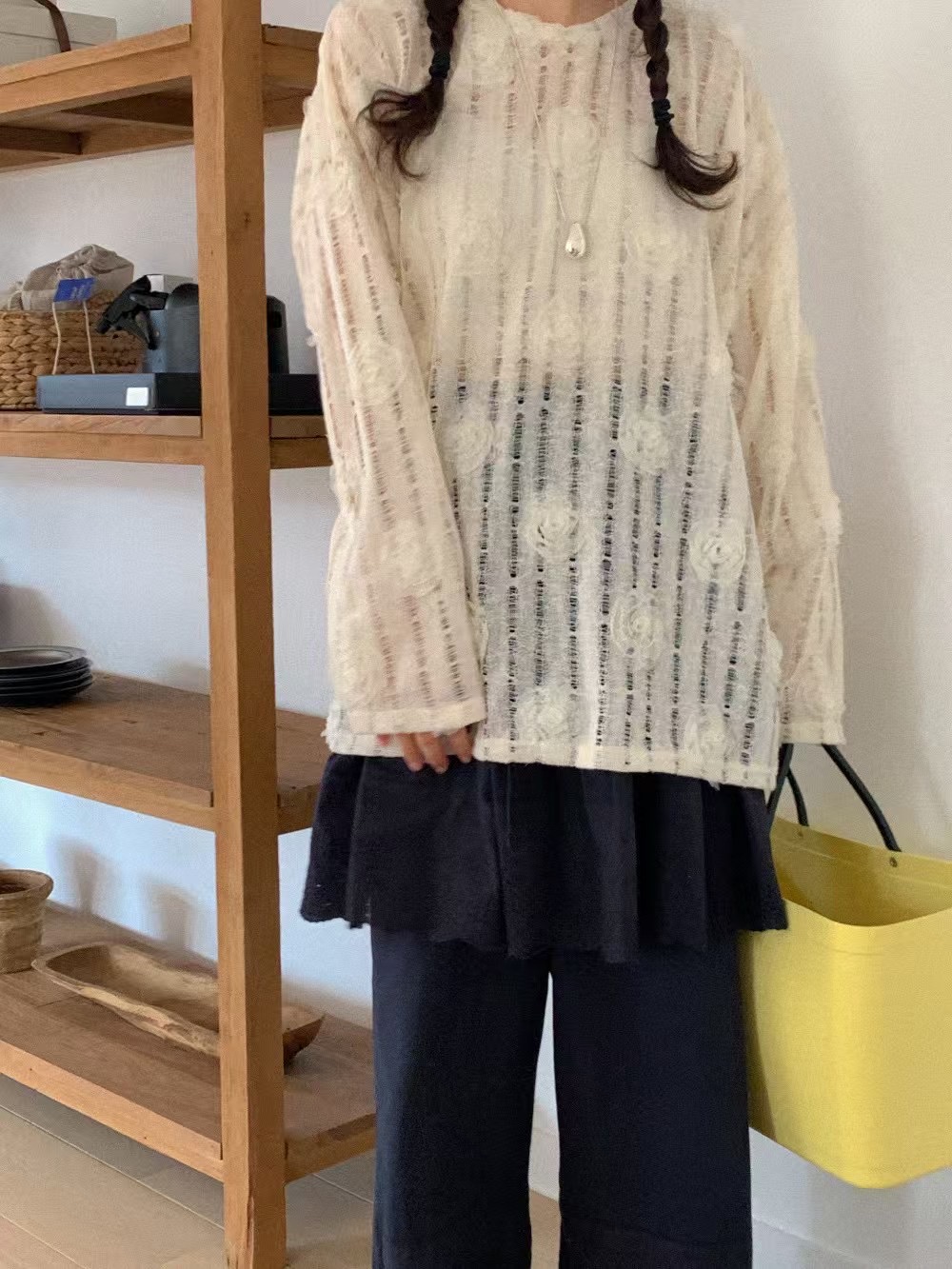 AZIT韓國直郵㊣女士新品真品時尚25春夏熱賣職業休閑長袖T恤AZIT長袖T恤