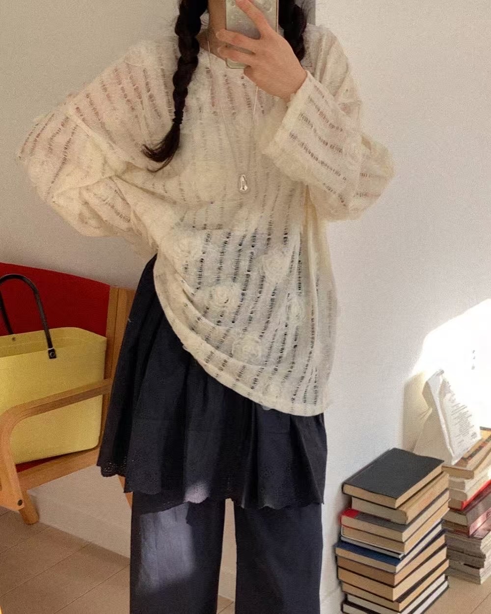 AZIT韓國直郵㊣女士新品真品時尚25春夏熱賣職業休閑長袖T恤AZIT長袖T恤圖色2