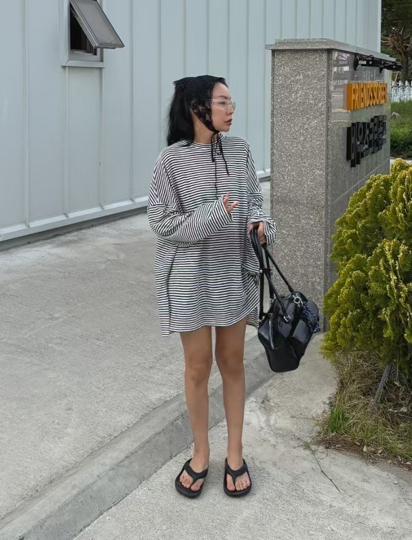AZIT韓國代購㊣女士新品真品休閑職業25春夏時尚熱賣長袖T恤AZIT長袖T恤