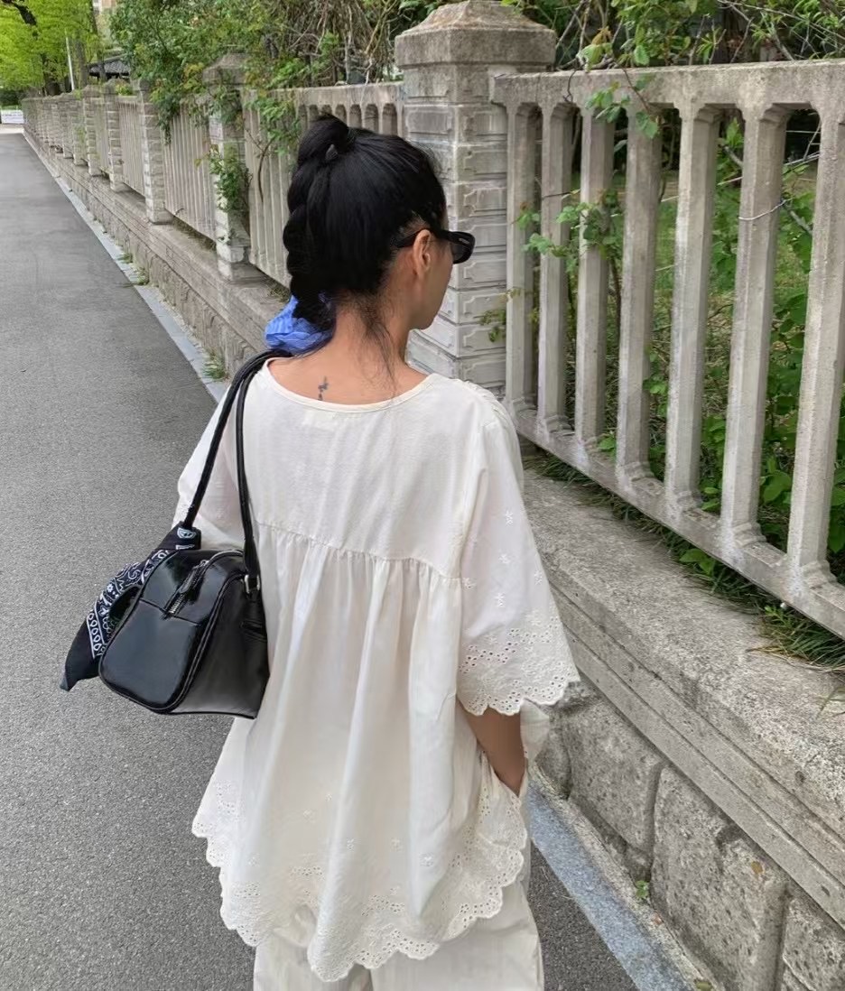 AZIT東大門㊣代購女士新款時尚25春夏人氣休閑熱賣襯衫蕾絲衫AZIT襯衫/蕾絲衫