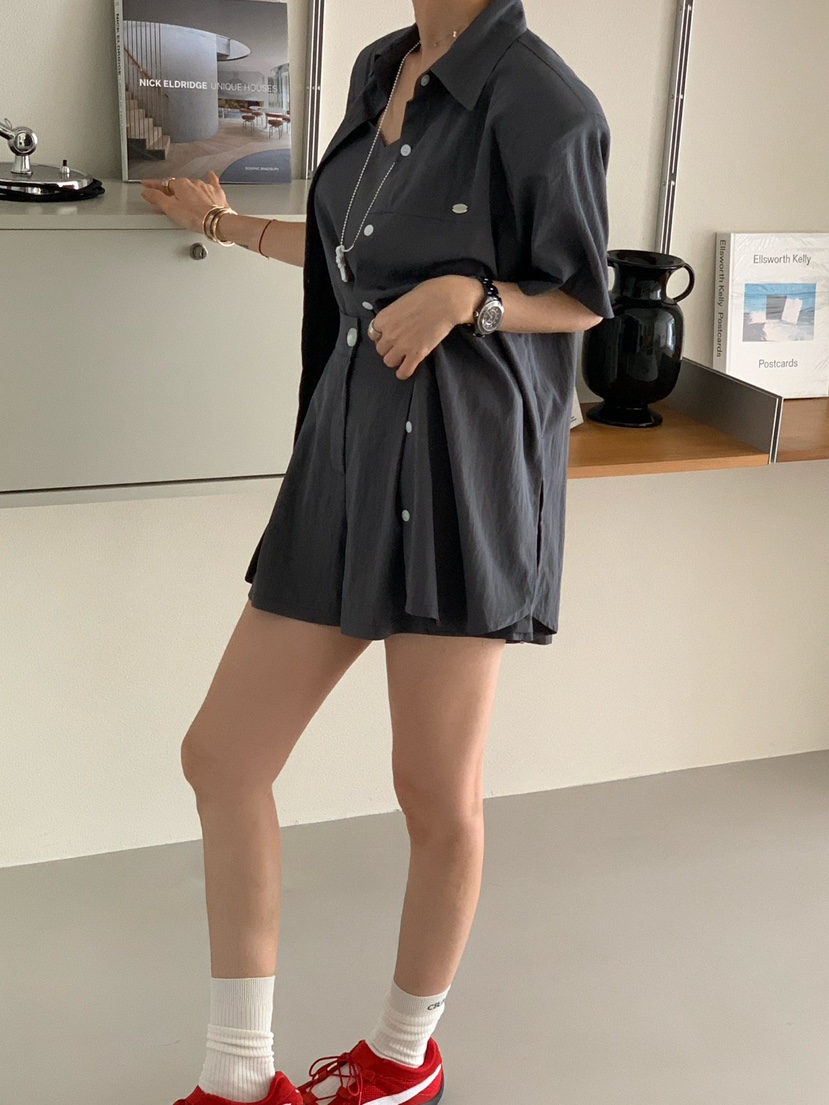 REVE CITE-L東大門㊣代購女裝新品推薦職業熱賣時尚短褲口袋REVE CITE短褲