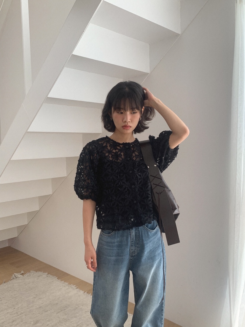 SLAT東大門㊣直郵女裝新品真品熱賣時尚推薦休閑襯衫蕾絲衫SLAT襯衫/蕾絲衫