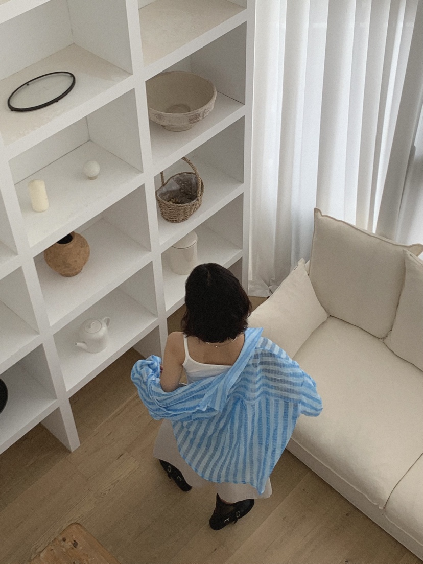 SLAT韓國直郵㊣女裝新款時尚職業推薦25春夏襯衫蕾絲衫含腰帶SLAT襯衫/蕾絲衫