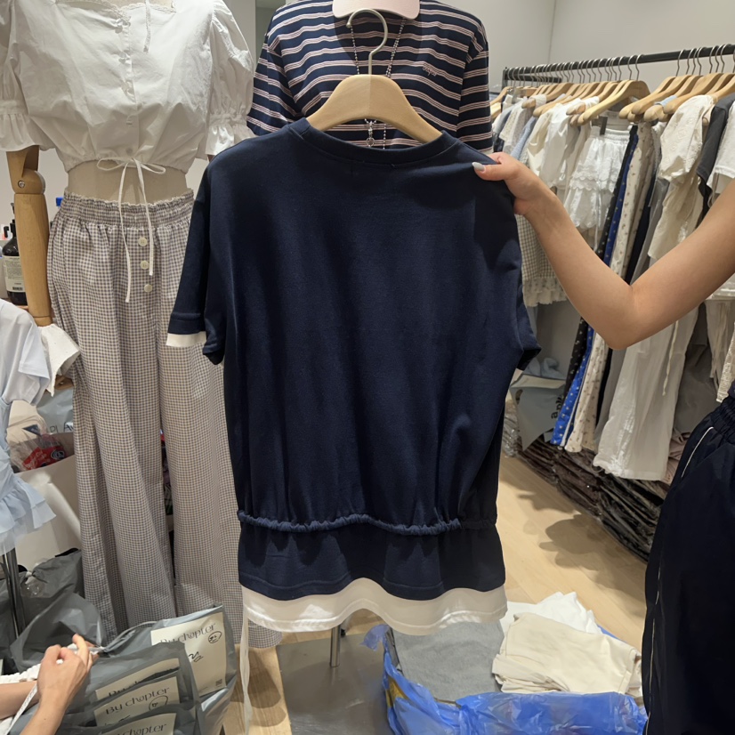 BY CHAPTER韓國代購㊣女士新款推薦25春夏真品休閑職業T恤ChapterT恤