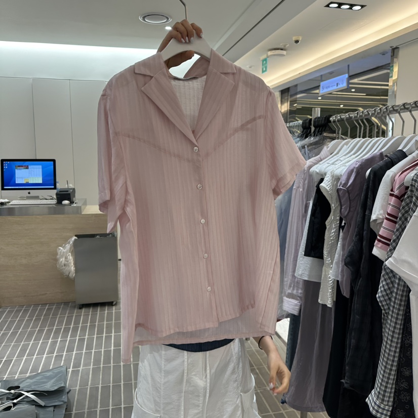 VIVE韓國代購㊣女裝新款熱賣25春夏職業休閑真品襯衫蕾絲衫VIVE襯衫/蕾絲衫圖色2