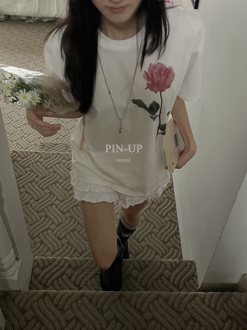 PIN-UP韓國直郵㊣女裝新品時尚真品25春夏休閑人氣職業T恤PIN-UPT恤