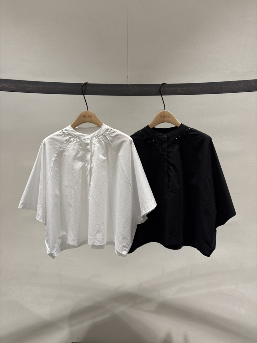 OHAO韓國代購㊣女士新款推薦人氣熱賣休閑真品25春夏襯衫蕾絲衫OHAO/HA MONG襯衫/蕾絲衫