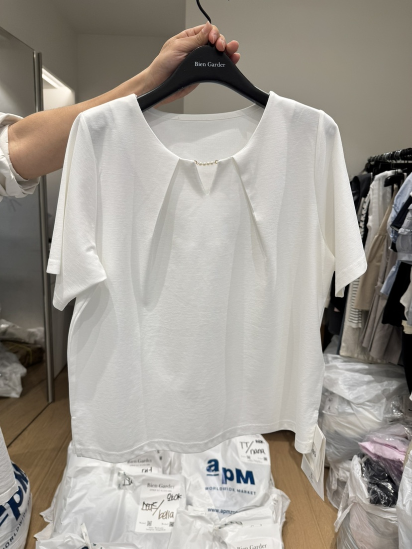 BIEN GARDER韓國直郵㊣女士新品25春夏熱賣人氣休閑職業T恤BIEN GARDERT恤圖色1