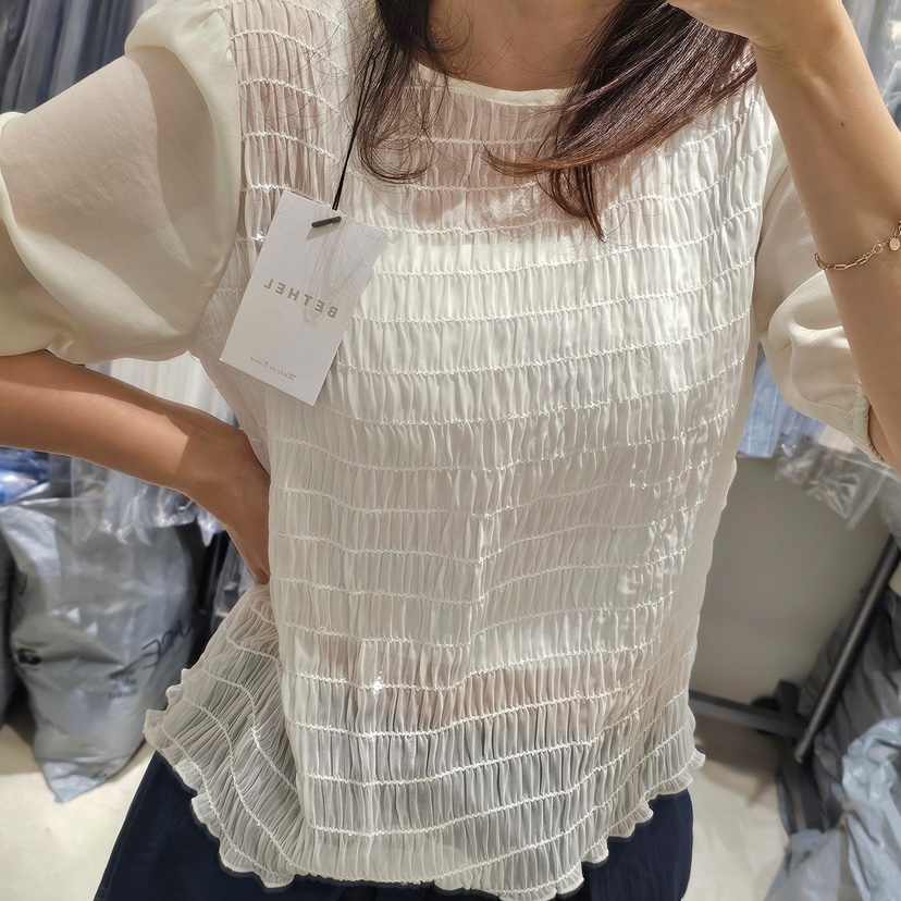 BETHEL韓國直郵㊣女士新品時尚25春夏職業推薦休閑襯衫蕾絲衫BETHEL襯衫/蕾絲衫