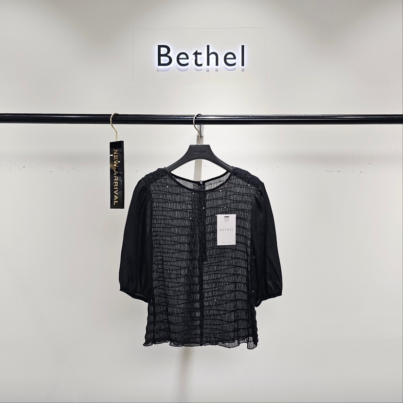 BETHEL韓國直郵㊣女士新品時尚25春夏職業推薦休閑襯衫蕾絲衫BETHEL襯衫/蕾絲衫圖色2