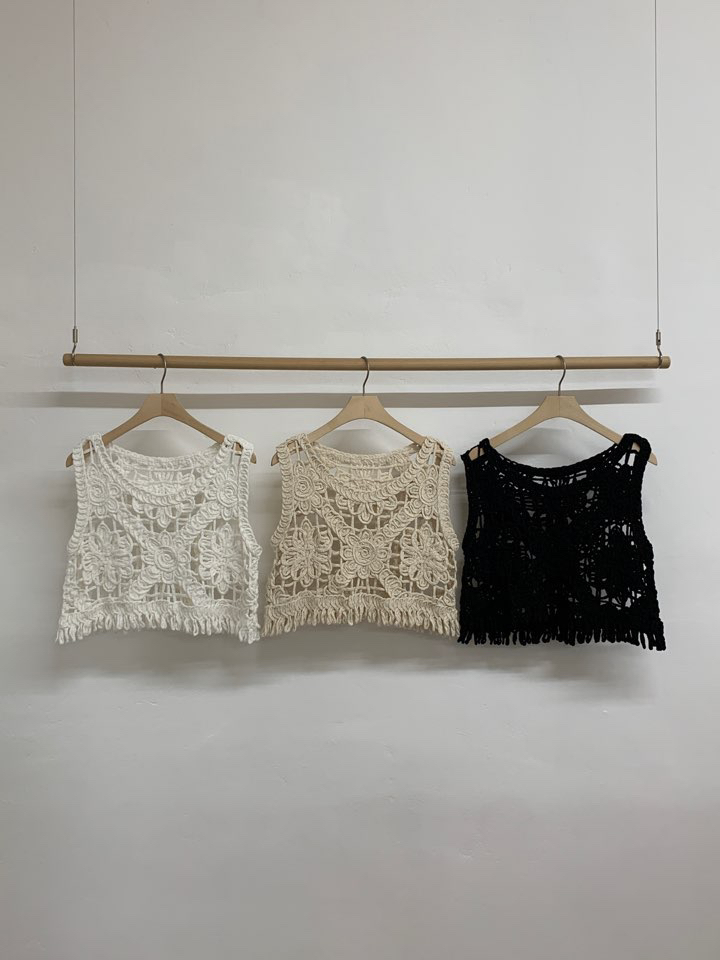 MORE THAN-P韓國直郵㊣女士新品真品人氣吊帶背心鉤針編織MORE THAN吊帶/背心