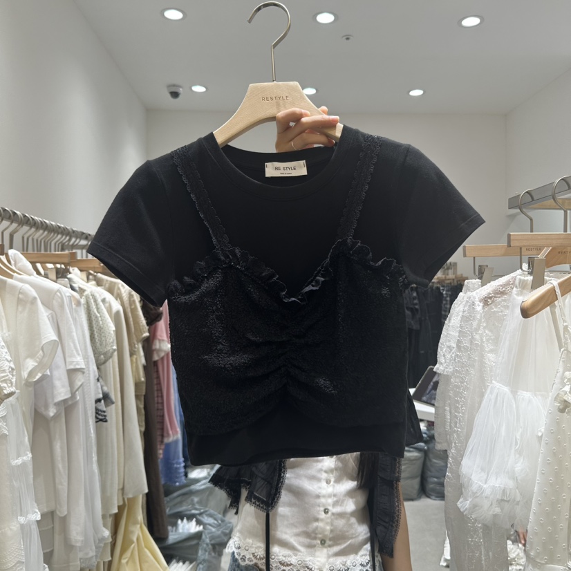 RE STYLE-Q東大門㊣代購女裝新款熱賣休閑真品職業T恤緊身RE STYLET恤圖色2