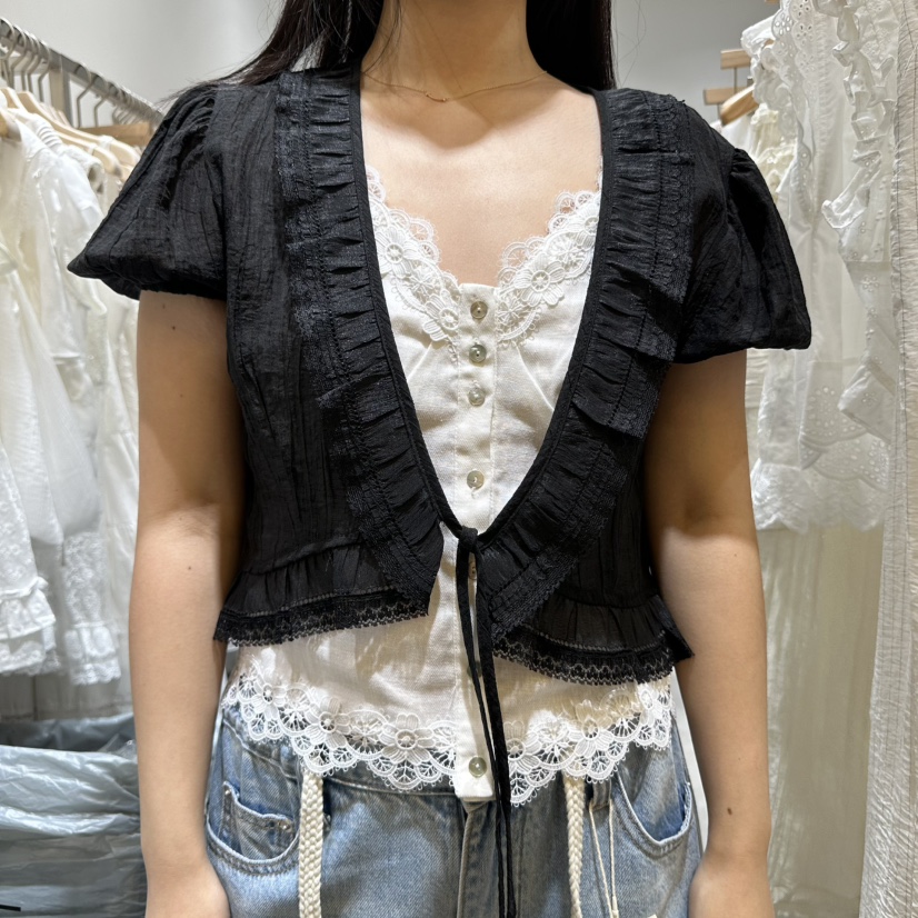 RE STYLE-Q東大門㊣直郵女裝新品時尚推薦襯衫蕾絲衫天絲RE STYLE襯衫/蕾絲衫圖色2