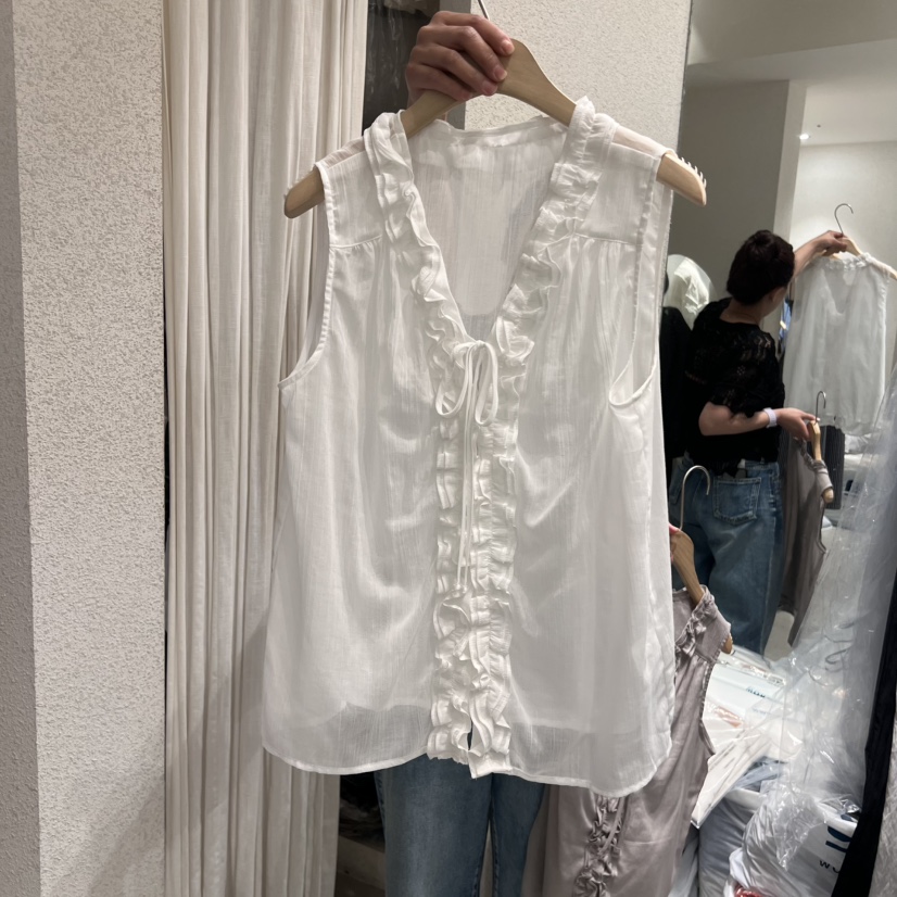 SSEMIENNE韓國直郵㊣女裝新款熱賣時尚25春夏真品襯衫蕾絲衫SSEMIENNE襯衫/蕾絲衫圖色2