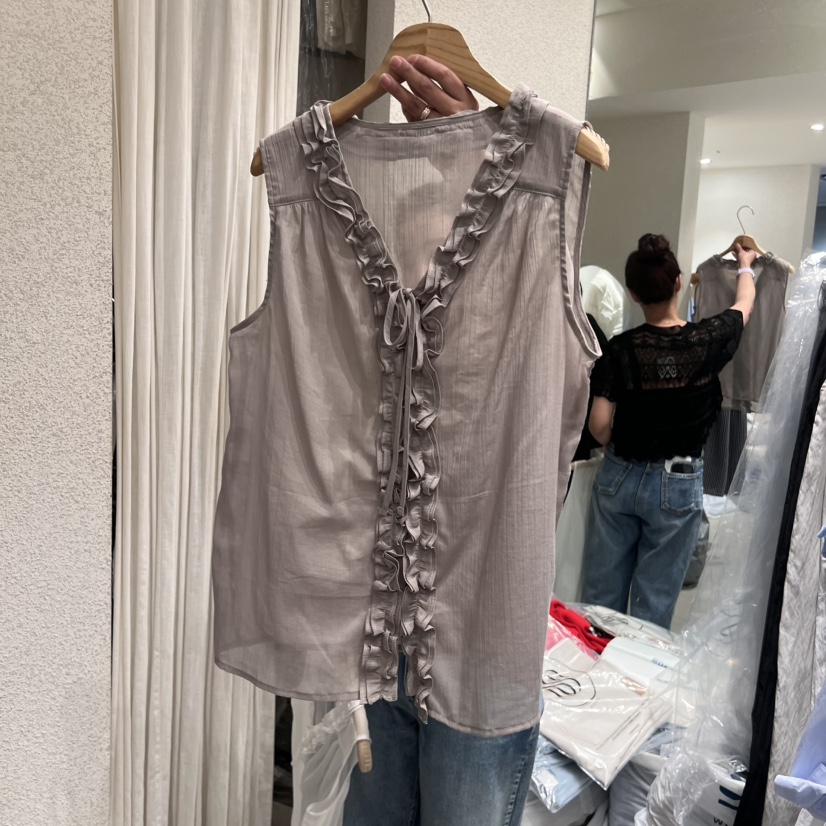 SSEMIENNE韓國直郵㊣女裝新款熱賣時尚25春夏真品襯衫蕾絲衫SSEMIENNE襯衫/蕾絲衫圖色3