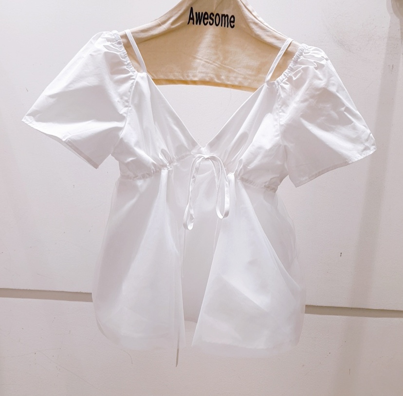 AWESOME-P東大門㊣直郵女裝新款人氣休閑時尚襯衫蕾絲衫雪紡AWESOME-P襯衫/蕾絲衫