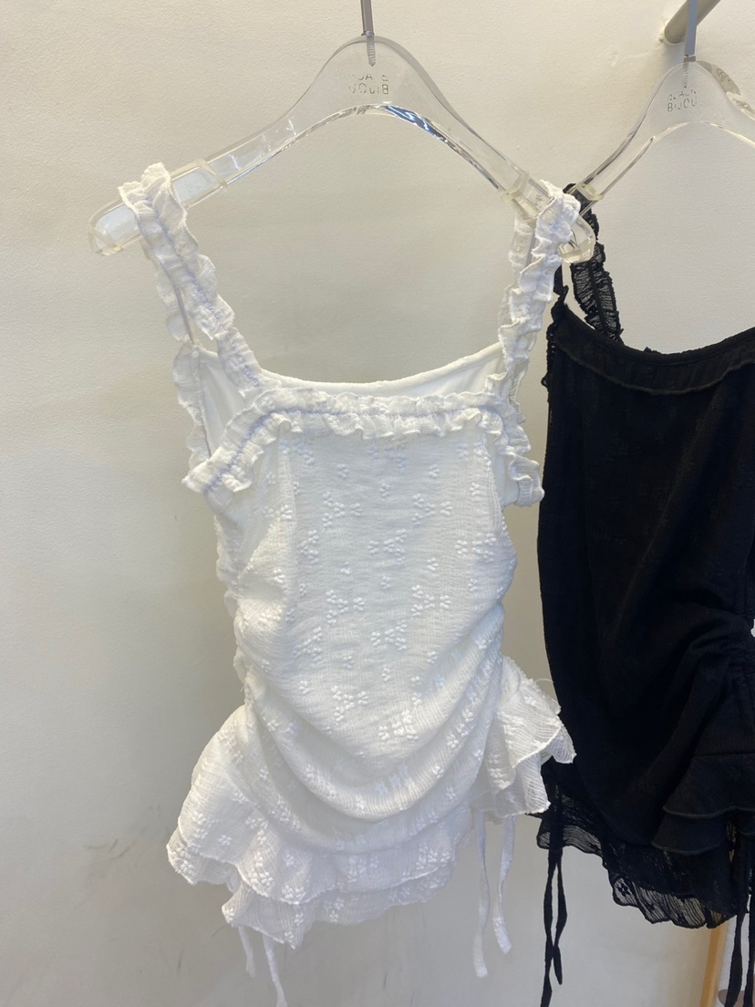 BLACK BIJOU韓國代購㊣女士新品休閑25春夏推薦職業吊帶背心BLACK BIJOU吊帶/背心