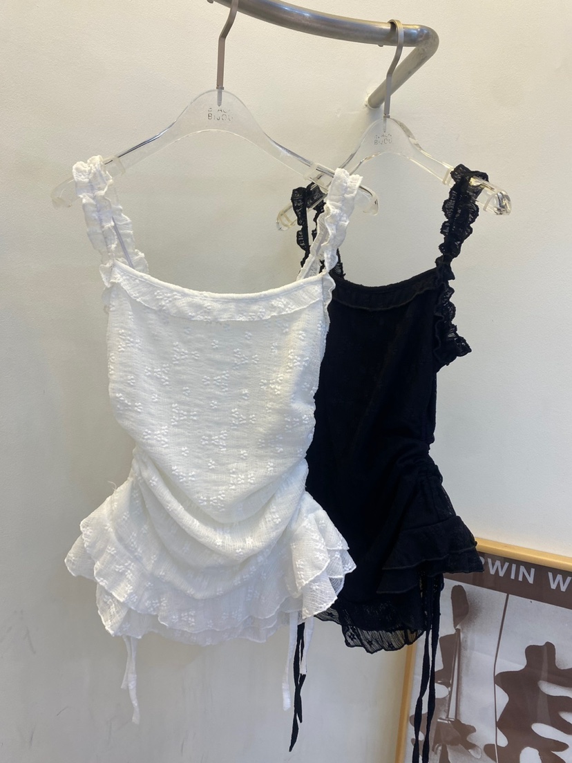 BLACK BIJOU韓國代購㊣女士新品休閑25春夏推薦職業吊帶背心BLACK BIJOU吊帶/背心
