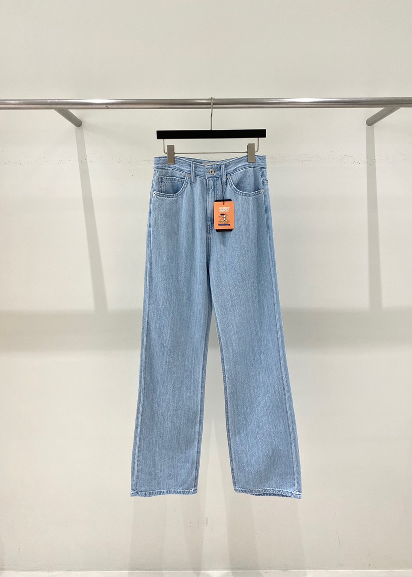 WELL KNOWN韓國代購㊣女士新品25春夏時尚真品推薦牛仔褲亞麻WELL KNOWN牛仔褲