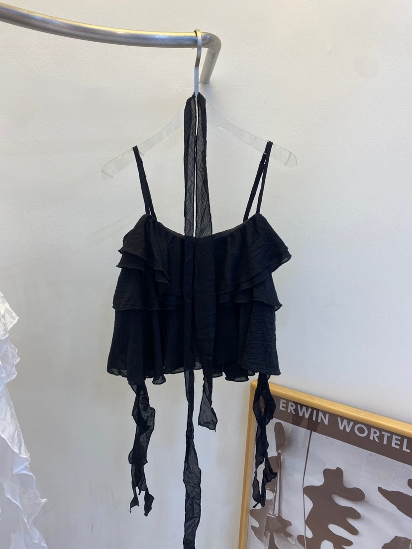 BLACK BIJOU東大門㊣直郵女裝新款25春夏襯衫蕾絲衫含脖帶BLACK BIJOU襯衫/蕾絲衫圖色2