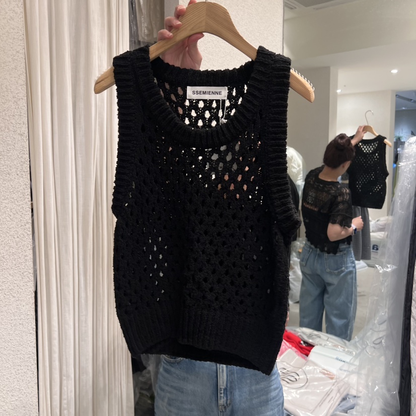 SSEMIENNE韓國代購㊣女士新款25春夏熱賣真品時尚推薦吊帶背心SSEMIENNE吊帶/背心