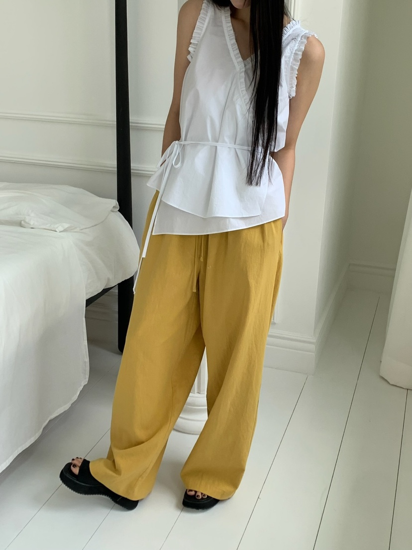LOVE MY SANTA韓國代購㊣女士新品休閑時尚推薦休閑褲亞麻布Santa/LOVE MY SANTA休閑褲