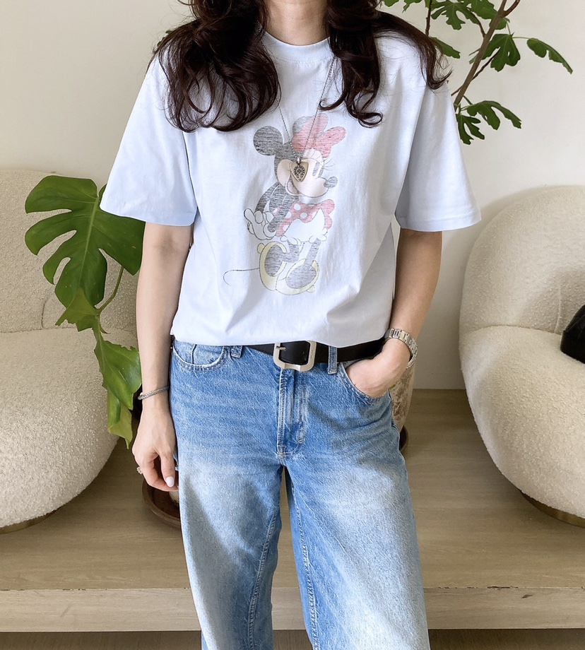 HANNA-A東大門㊣代購女士新款25春夏時尚職業休閑推薦T恤復古HANNAT恤