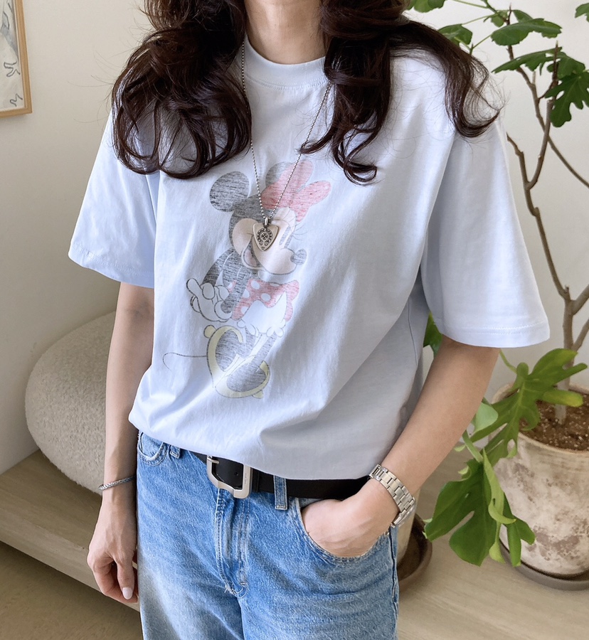 HANNA-A東大門㊣代購女士新款25春夏時尚職業休閑推薦T恤復古HANNAT恤圖色2