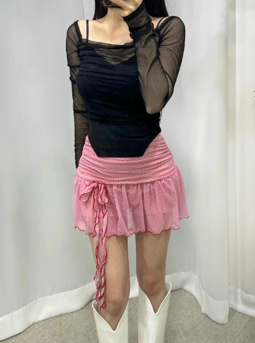 BOY MEET GIRL-T東大門㊣實拍女士新款休閑25春夏人氣短裙BOY MEET GIRL-T短裙圖色3
