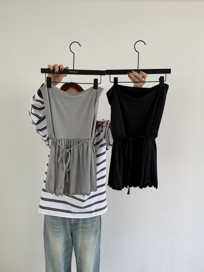 OVER NEAR韓國代購㊣女裝新品休閑25春夏人氣真品吊帶背心OVER NEAR吊帶/背心