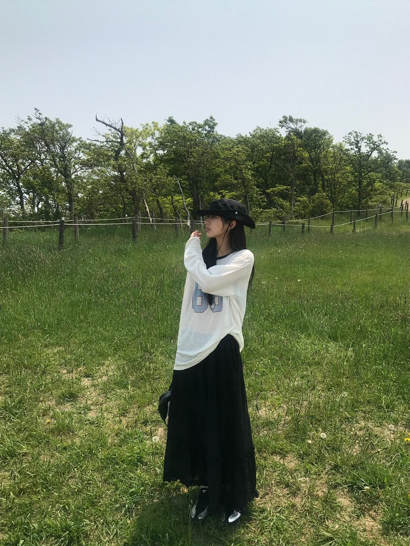 ESCHER韓國代購㊣女士新品時尚人氣25春夏休閑職業推薦長裙ESCHER長裙