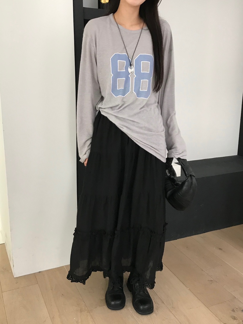 ESCHER韓國代購㊣女士新品時尚人氣25春夏休閑職業推薦長裙ESCHER長裙