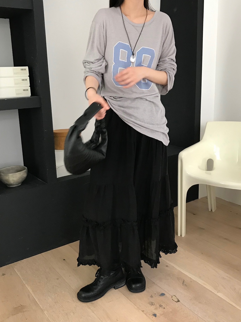 ESCHER韓國代購㊣女士新品時尚人氣25春夏休閑職業推薦長裙ESCHER長裙