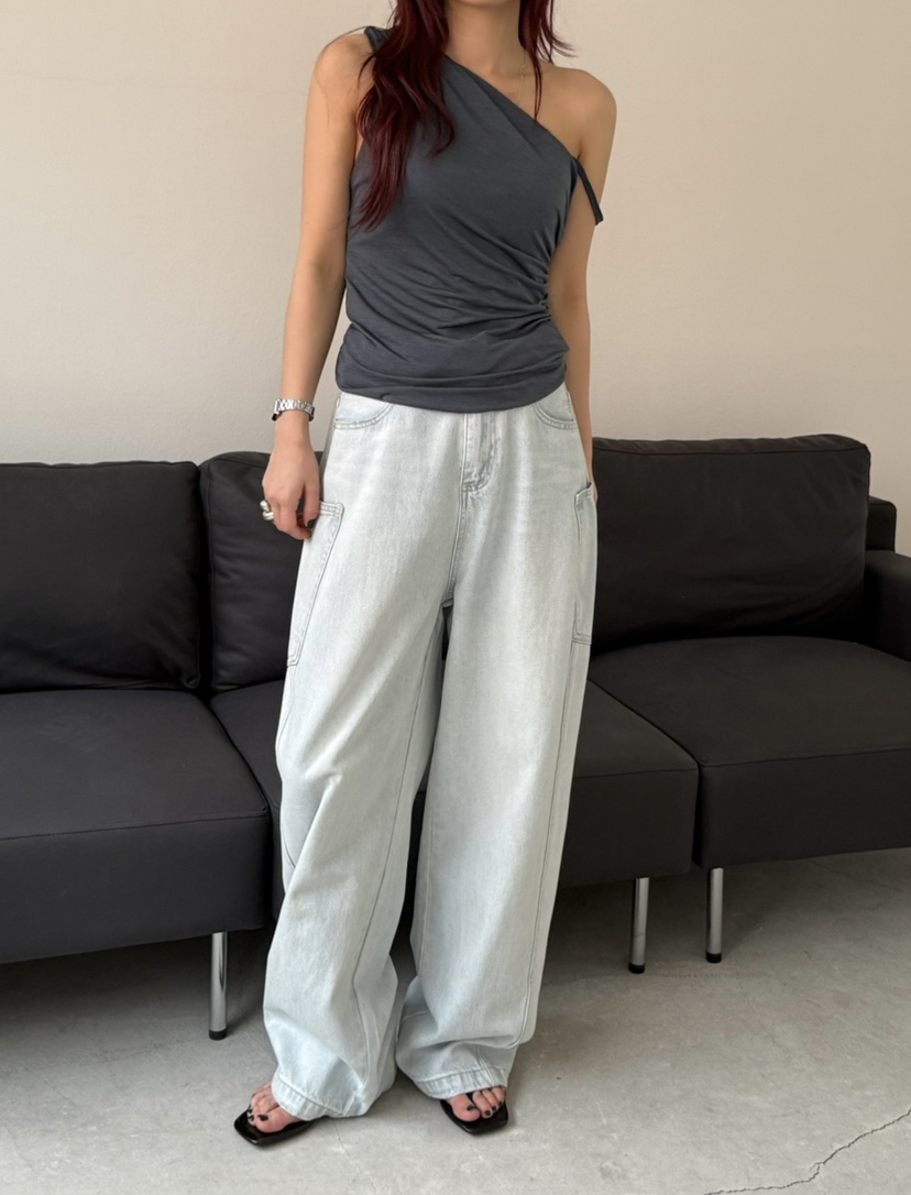 OVER NEAR東大門㊣代購女裝新品時尚25春夏人氣休閑吊帶背心OVER NEAR吊帶/背心
