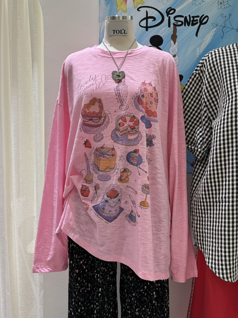TOLL韓國直郵㊣女士新品25春夏時尚熱賣真品推薦長袖T恤亞麻TOLL長袖T恤