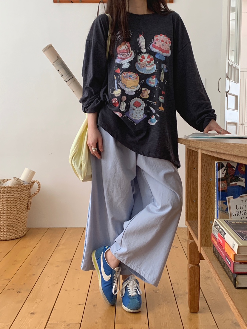 TOLL韓國直郵㊣女士新品25春夏時尚熱賣真品推薦長袖T恤亞麻TOLL長袖T恤