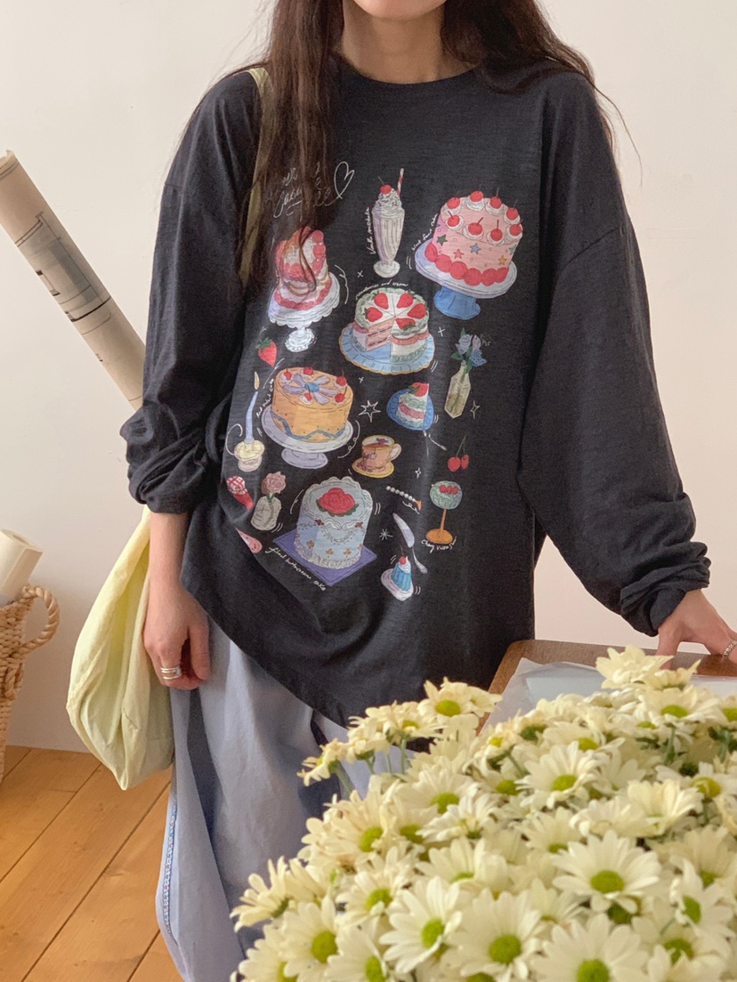 TOLL韓國直郵㊣女士新品25春夏時尚熱賣真品推薦長袖T恤亞麻TOLL長袖T恤