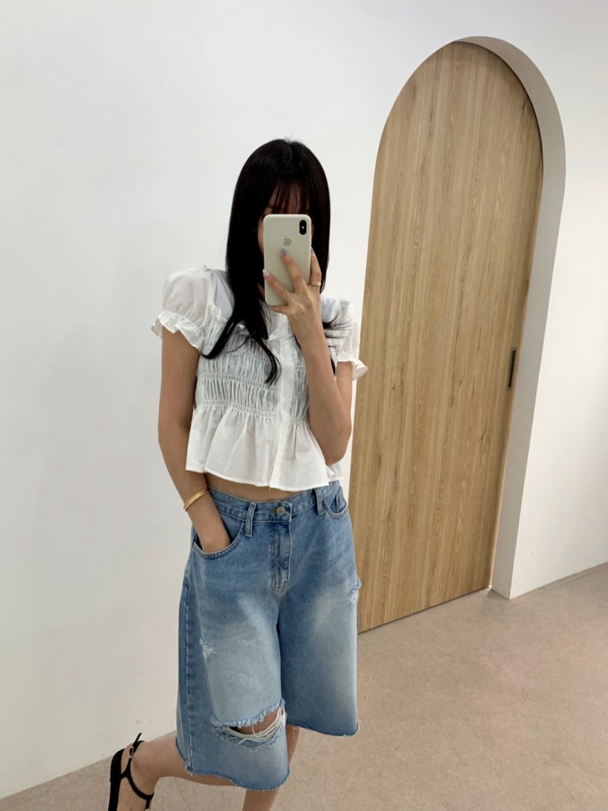 EOMPIT東大門㊣直郵女裝新款真品職業25春夏休閑襯衫蕾絲衫EOMPIT襯衫/蕾絲衫