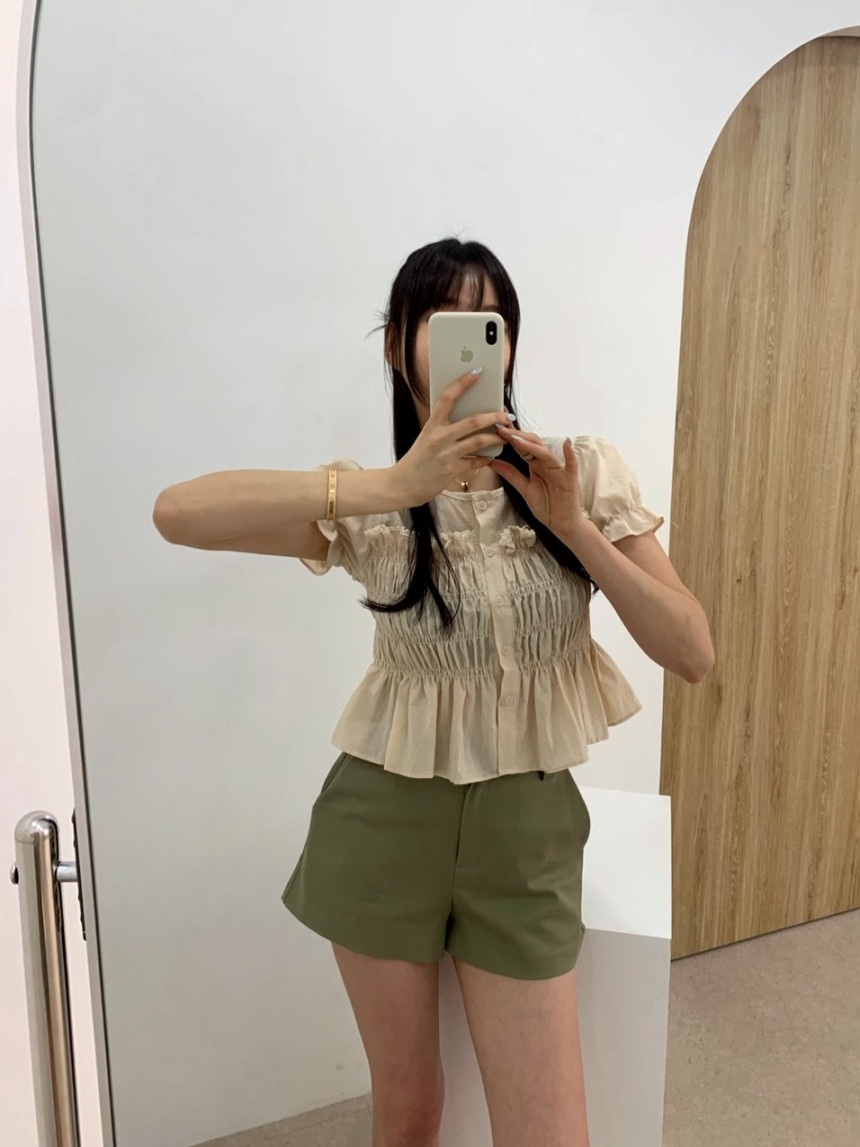 EOMPIT東大門㊣直郵女裝新款真品職業25春夏休閑襯衫蕾絲衫EOMPIT襯衫/蕾絲衫