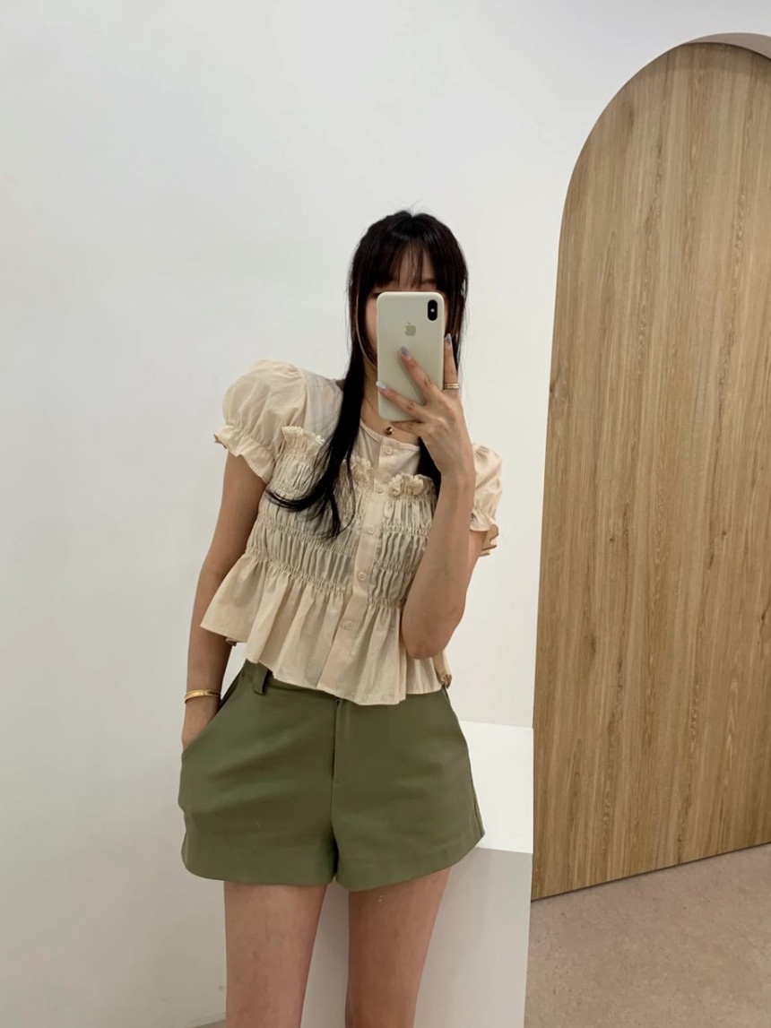 EOMPIT東大門㊣直郵女裝新款真品職業25春夏休閑襯衫蕾絲衫EOMPIT襯衫/蕾絲衫