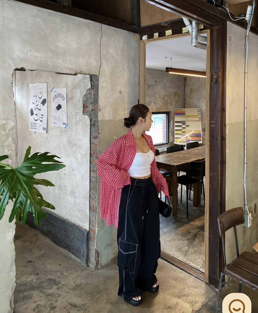 PAIRING東大門㊣代購女裝新品時尚職業人氣推薦襯衫蕾絲衫格紋PAIRING襯衫/蕾絲衫