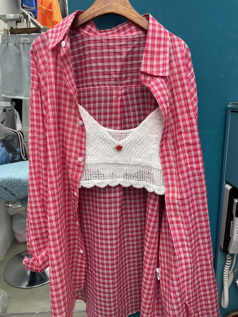 PAIRING東大門㊣代購女裝新品時尚職業人氣推薦襯衫蕾絲衫格紋PAIRING襯衫/蕾絲衫