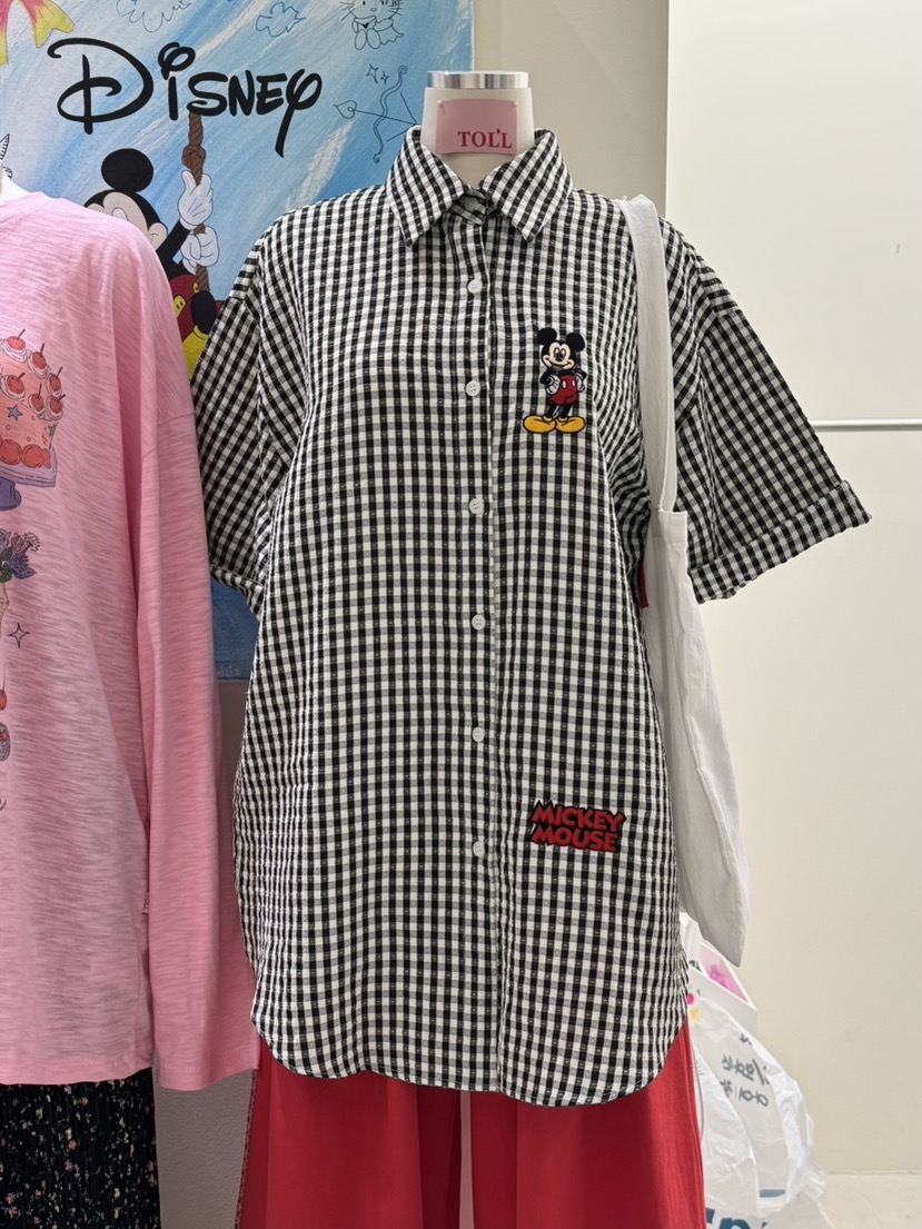 TOLL東大門㊣代購女裝新品時尚職業人氣25春夏襯衫蕾絲衫格子TOLL襯衫/蕾絲衫