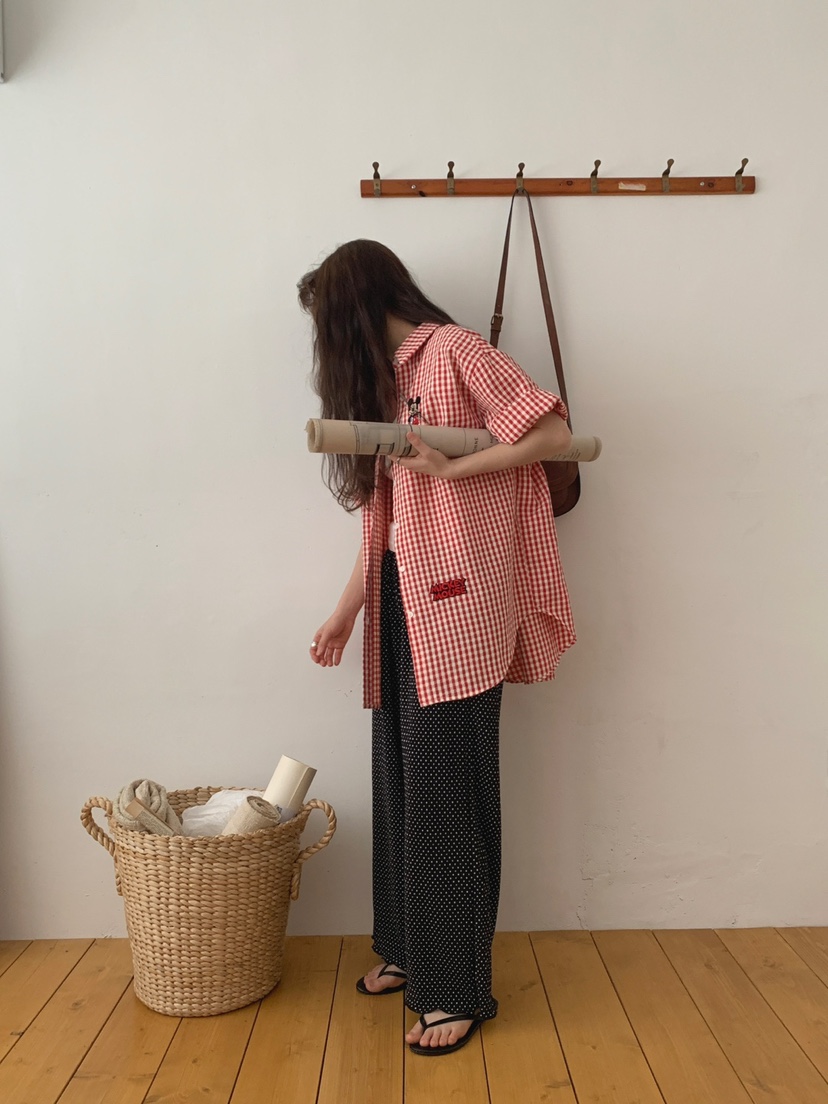 TOLL東大門㊣代購女裝新品時尚職業人氣25春夏襯衫蕾絲衫格子TOLL襯衫/蕾絲衫