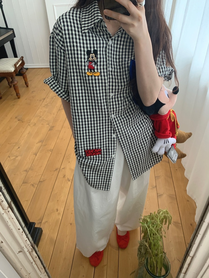 TOLL東大門㊣代購女裝新品時尚職業人氣25春夏襯衫蕾絲衫格子TOLL襯衫/蕾絲衫