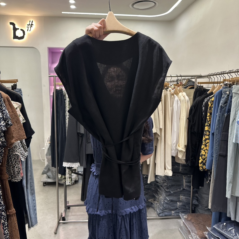 BISHOP東大門㊣實拍女士新品人氣真品熱賣推薦吊帶背心亞麻布b#/BISHOP吊帶/背心