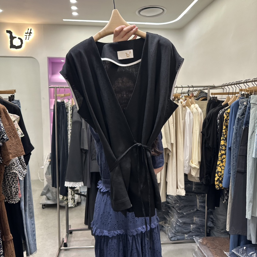 BISHOP東大門㊣實拍女士新品人氣真品熱賣推薦吊帶背心亞麻布b#/BISHOP吊帶/背心圖色3
