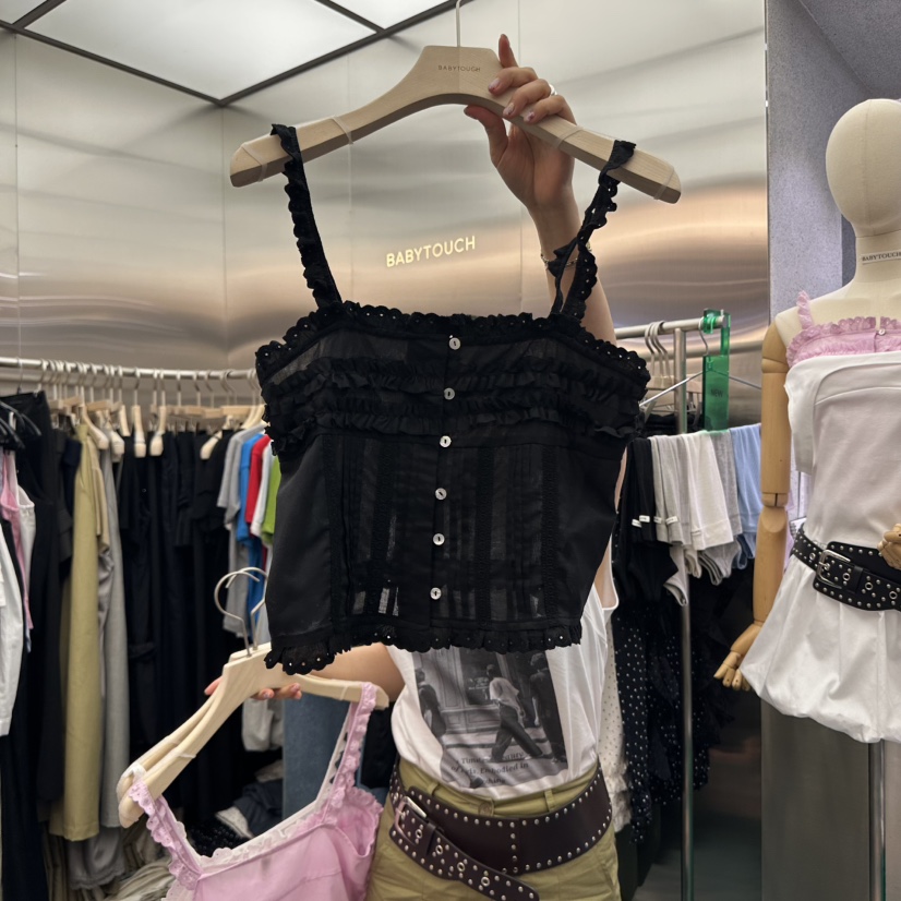BABYTOUCH東大門㊣代購女士新款職業休閑25春夏吊帶背心蕾絲BABYTOUCH吊帶/背心圖色3