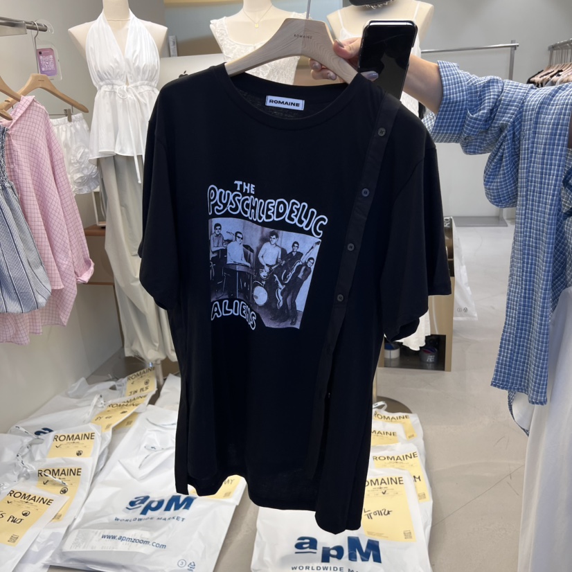 ROMAINE韓國直郵㊣女裝新款推薦25春夏人氣職業時尚真品T恤ROMAINET恤圖色2